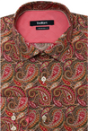 ELLINGTON RED PRINT BUTTON DOWN DRESS SHIRT - CASUAL /FORMAL EVENT - FRONT VIEW