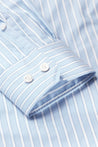 HESTER BLUE STRIPED BUTTON DOWN DRESS SHIRT - CASUAL /FORMAL EVENT - CUFF DETAILS