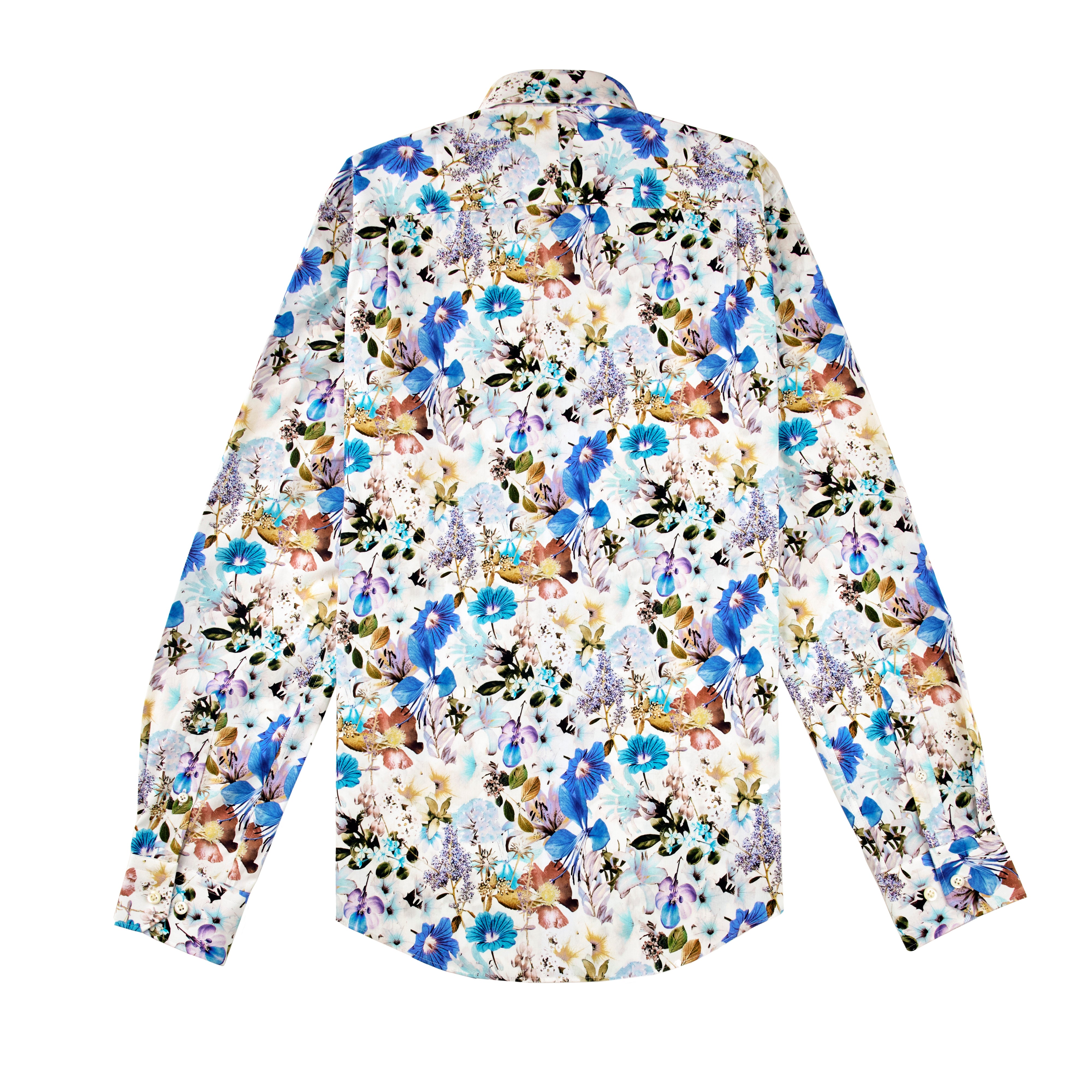 TREFFORT LUXURY HENSHAW MENS FLORAL PRINT SHIRT CONTEMPORARY REGULAR FIT BACK