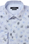 DOWNING WHITE PRINT BUTTON DOWN DRESS SHIRT - CASUAL /FORMAL EVENT - FRONT VIEW