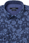GROVE NAVY PRINT BUTTON DOWN DRESS SHIRT - CASUAL /FORMAL EVENT - FRONT VIEW
