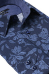 GROVE NAVY PRINT BUTTON DOWN DRESS SHIRT - CASUAL /FORMAL EVENT - SIDE VIEW