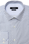 CORTLAND WHITE PRINT BUTTON DOWN DRESS SHIRT - CASUAL /FORMAL EVENT - FRONT VIEW