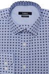 EMPIRE BLUE PRINT BUTTON DOWN DRESS SHIRT - CASUAL /FORMAL EVENT - FRONT VIEW