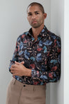 HARRISON PRINT BUTTON DOWN DRESS SHIRT - CASUAL /FORMAL EVENT - FRONT VIEW