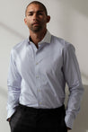 AILEY - LIGHT BLUE BUTTON DOWN DRESS SHIRT - CASUAL OR FORMAL EVENTS - MODEL WEARING SHIRT