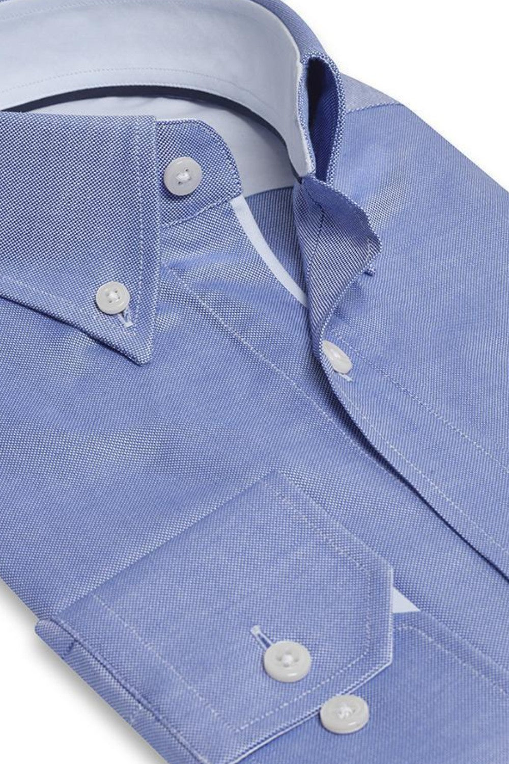 FRANKLIN BLUE BUTTON DOWN DRESS SHIRT - CASUAL /FORMAL EVENT - SIDE VIEW
