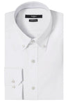 FRANKLIN WHITE BUTTON DOWN DRESS SHIRT - CASUAL /FORMAL EVENT - FRONT VIEW