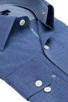 STANTON BLUE BUTTON DOWN DRESS SHIRT - CASUAL /FORMAL EVENT - SIDE VIEW