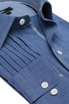 ESSEX BLUE TUXEDO BUTTON DOWN DRESS SHIRT - CASUAL /FORMAL EVENT - SIDE VIEW