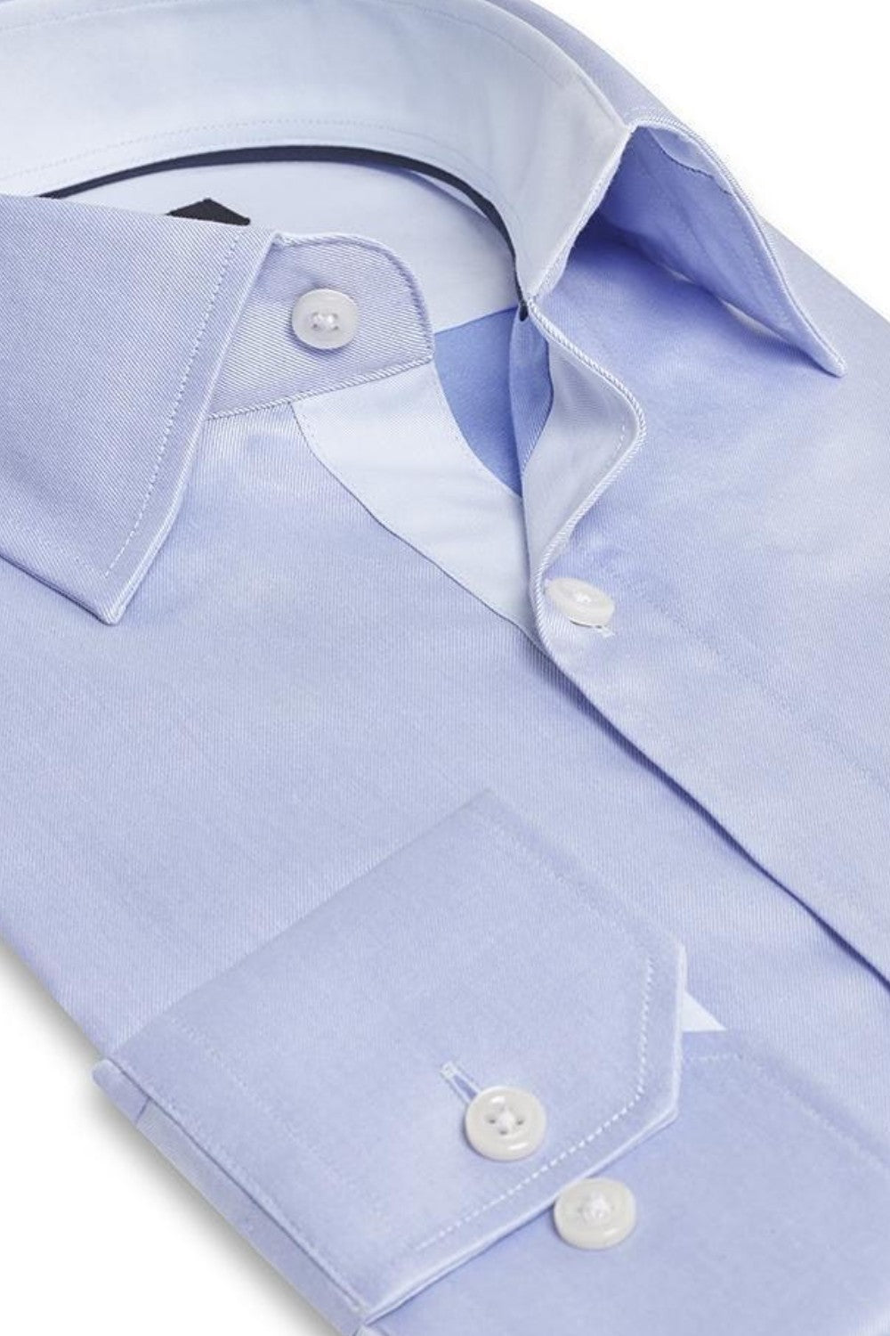 EVANS BLUE BUTTON DOWN DRESS SHIRT - CASUAL /FORMAL EVENT - SIDE VIEW