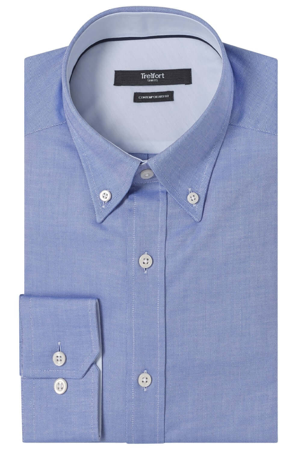FRANKLIN BLUE BUTTON DOWN DRESS SHIRT - CASUAL /FORMAL EVENT - FRONT VIEW