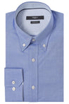 FRANKLIN BLUE BUTTON DOWN DRESS SHIRT - CASUAL /FORMAL EVENT - FRONT  VIEW