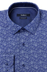 BARROW BLUE PRINT BUTTON DOWN DRESS SHIRT - CASUAL /FORMAL EVENT - FRONT VIEW