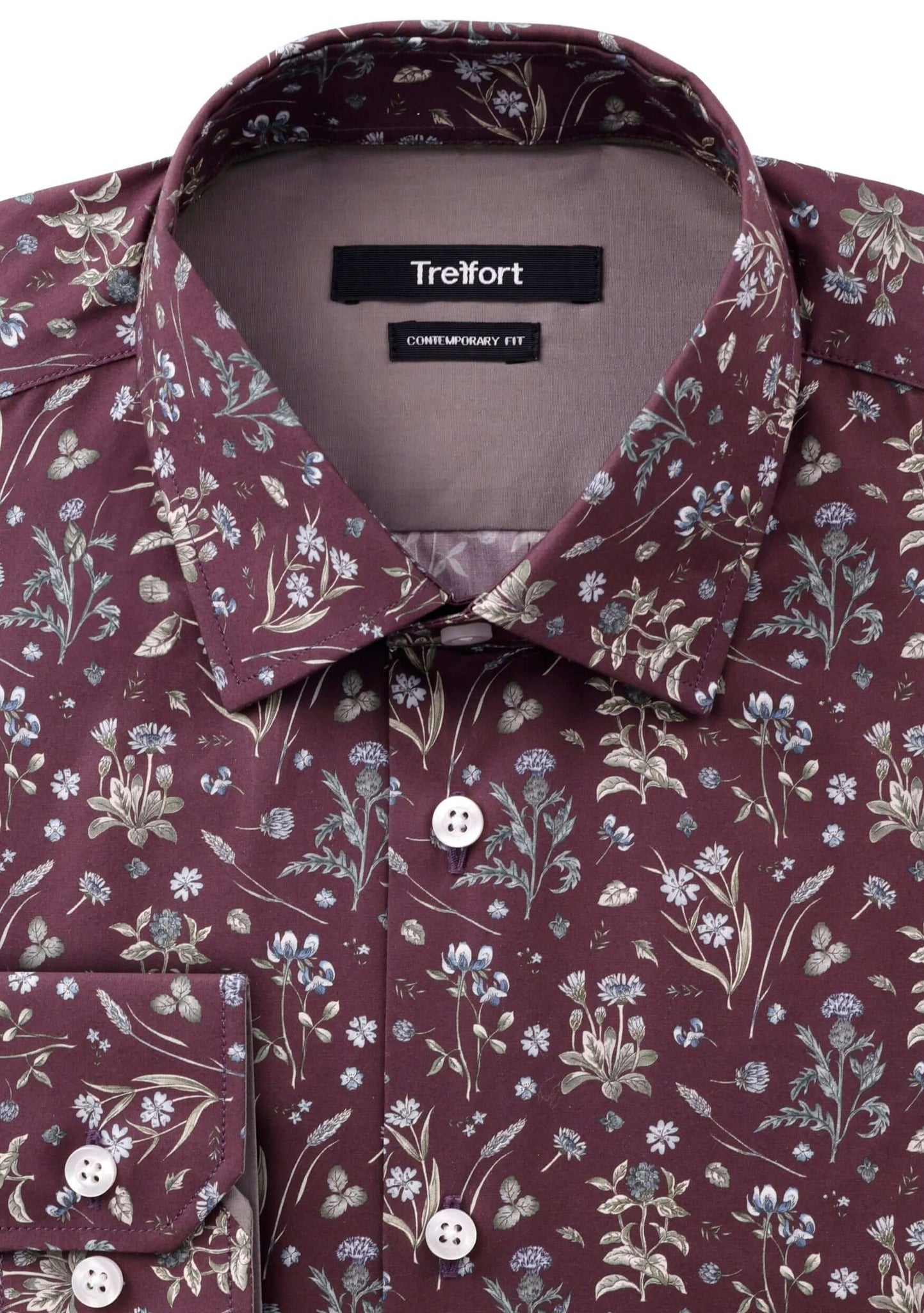 Purple floral dress best sale shirt