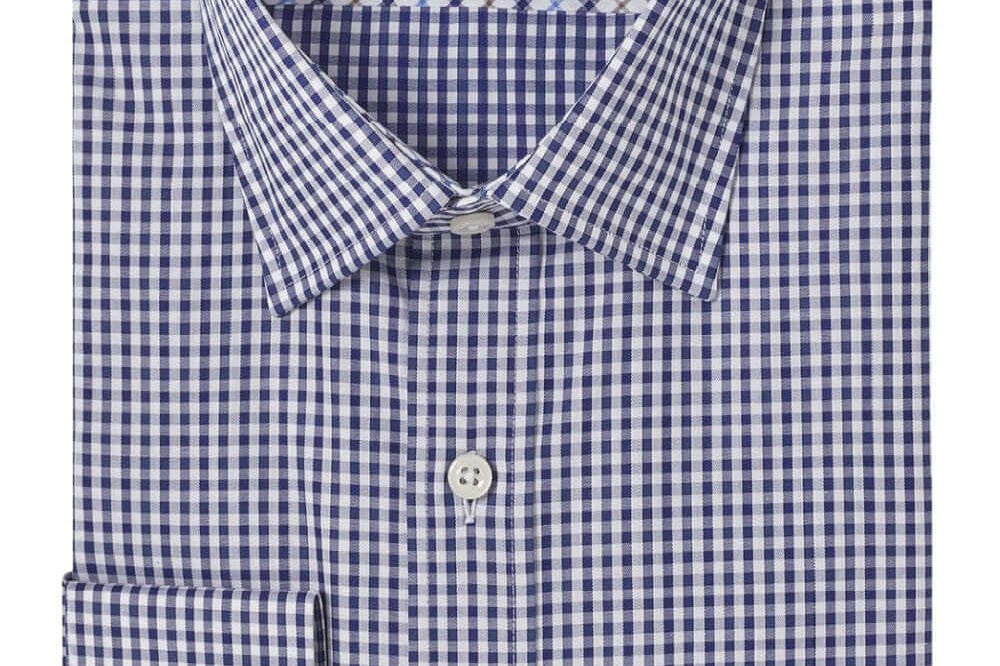 Grant Navy White luxury men's dress shirt contrast cuff – Treffort
