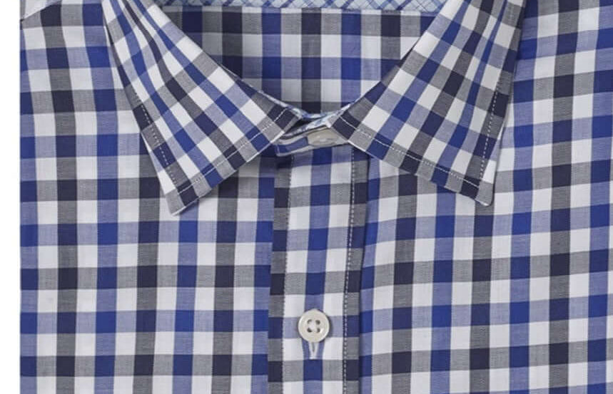 Monroe Navy Blue checkered luxury men's dress shirt – Treffort