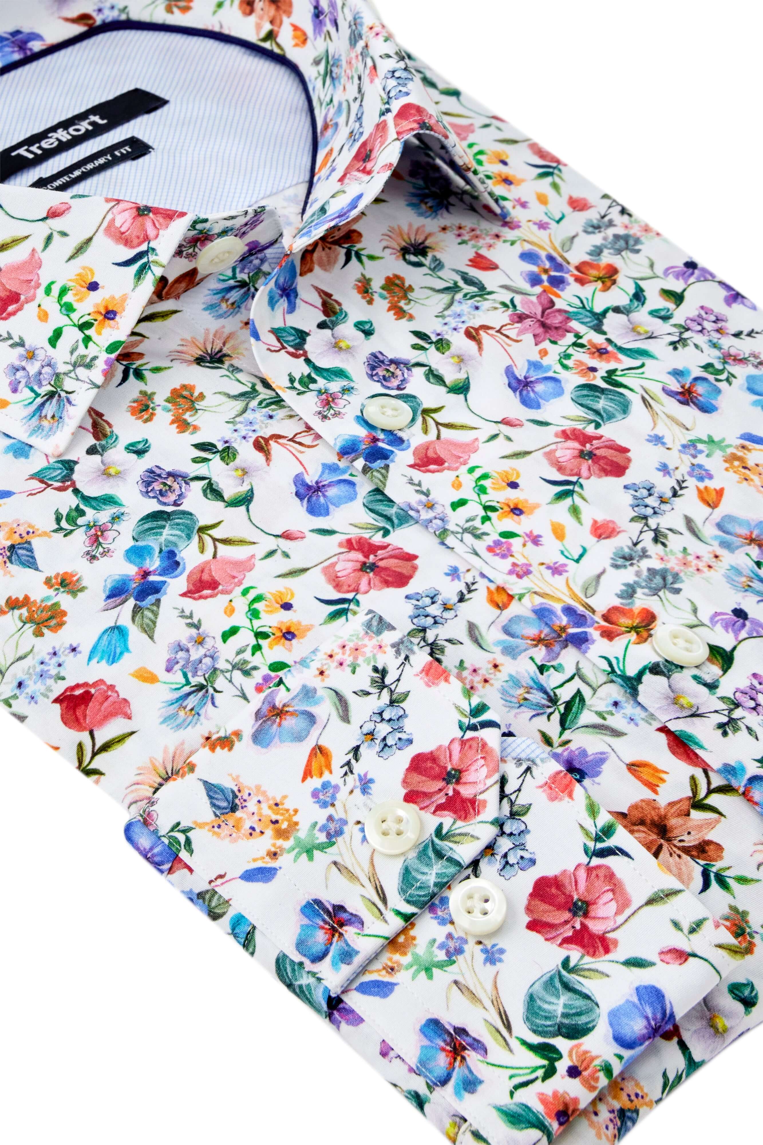 Cabrini Luxury Men's Floral Dress Shirt – Multicolor | Treffort featuring vibrant floral design on premium cotton for weddings and parties