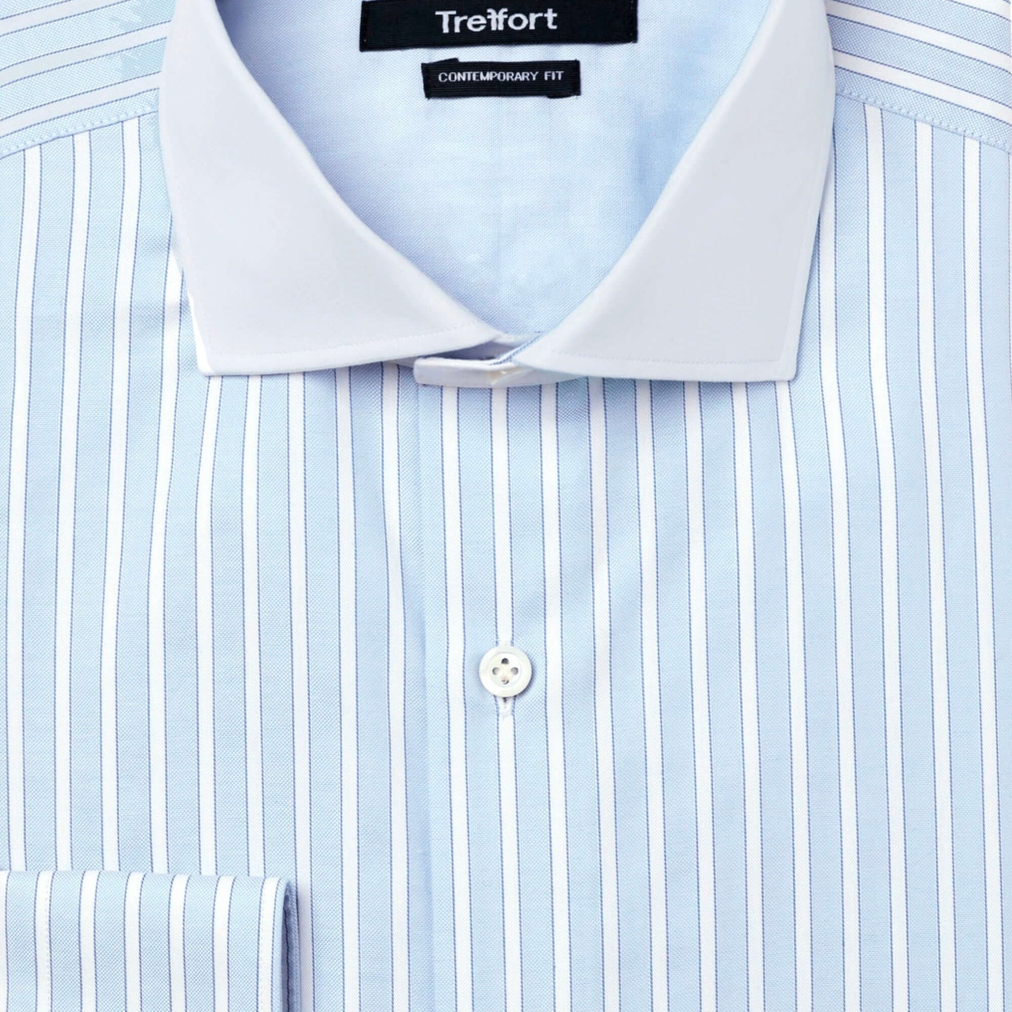 Hester Luxury Men's Striped Dress Shirt – Blue | Treffort, premium cotton, elegant design for versatile occasions