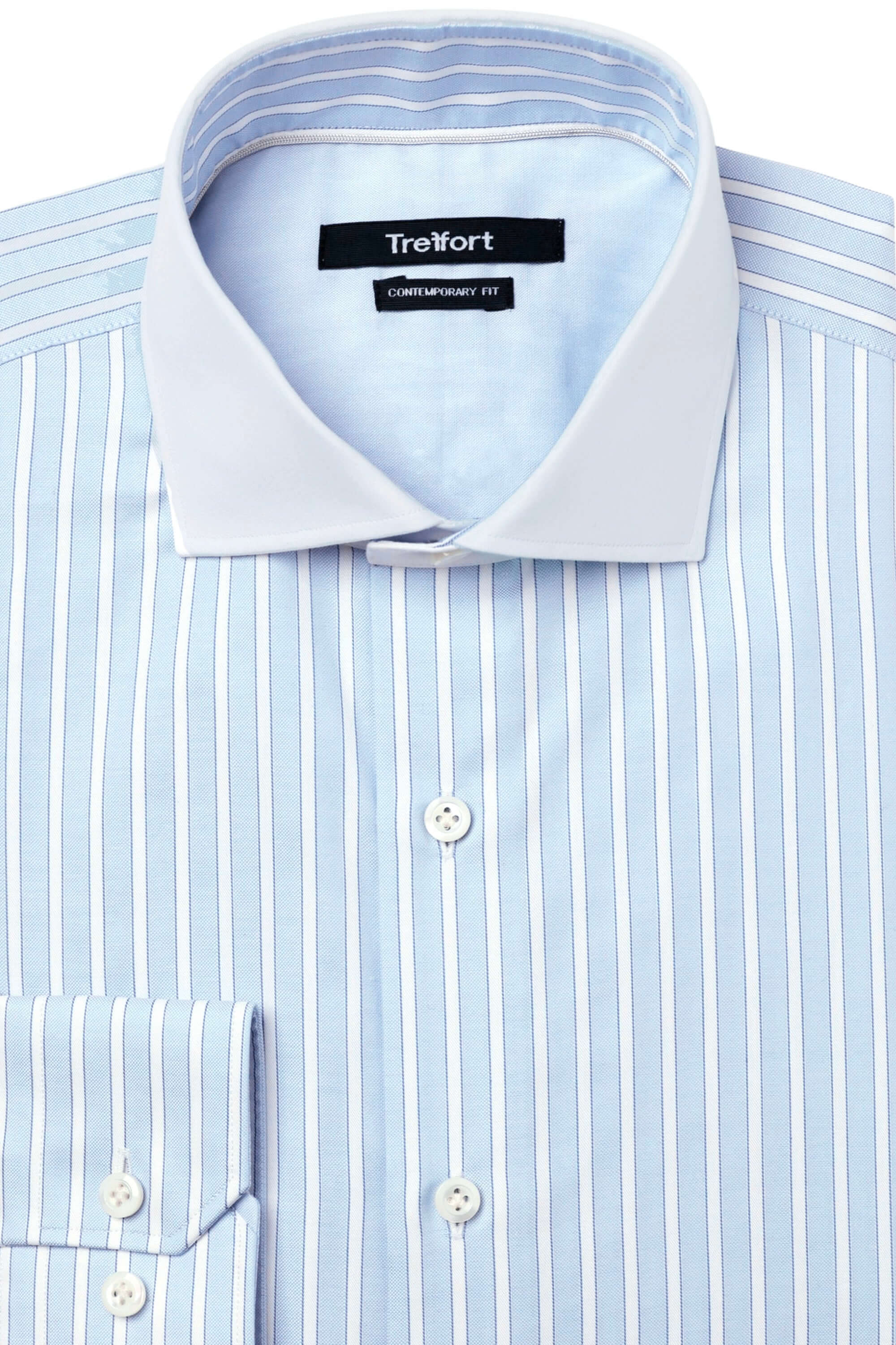 Hester Luxury Men's Striped Dress Shirt – Blue | Treffort, premium cotton, elegant design for versatile occasions