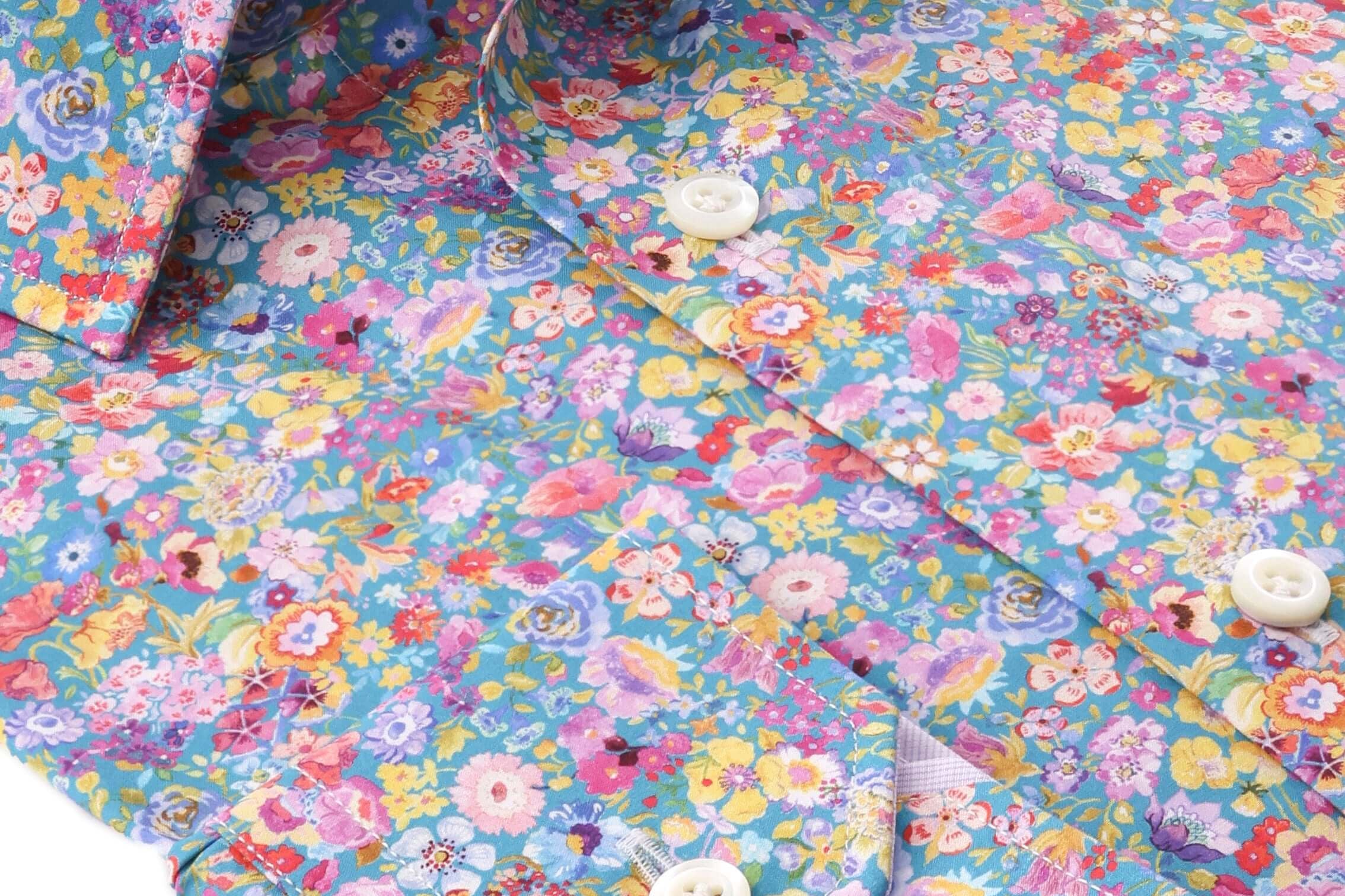 Mitchell Luxury Men's Floral Print Dress Shirt – Multicolor | Treffort with vibrant floral pattern in premium cotton.