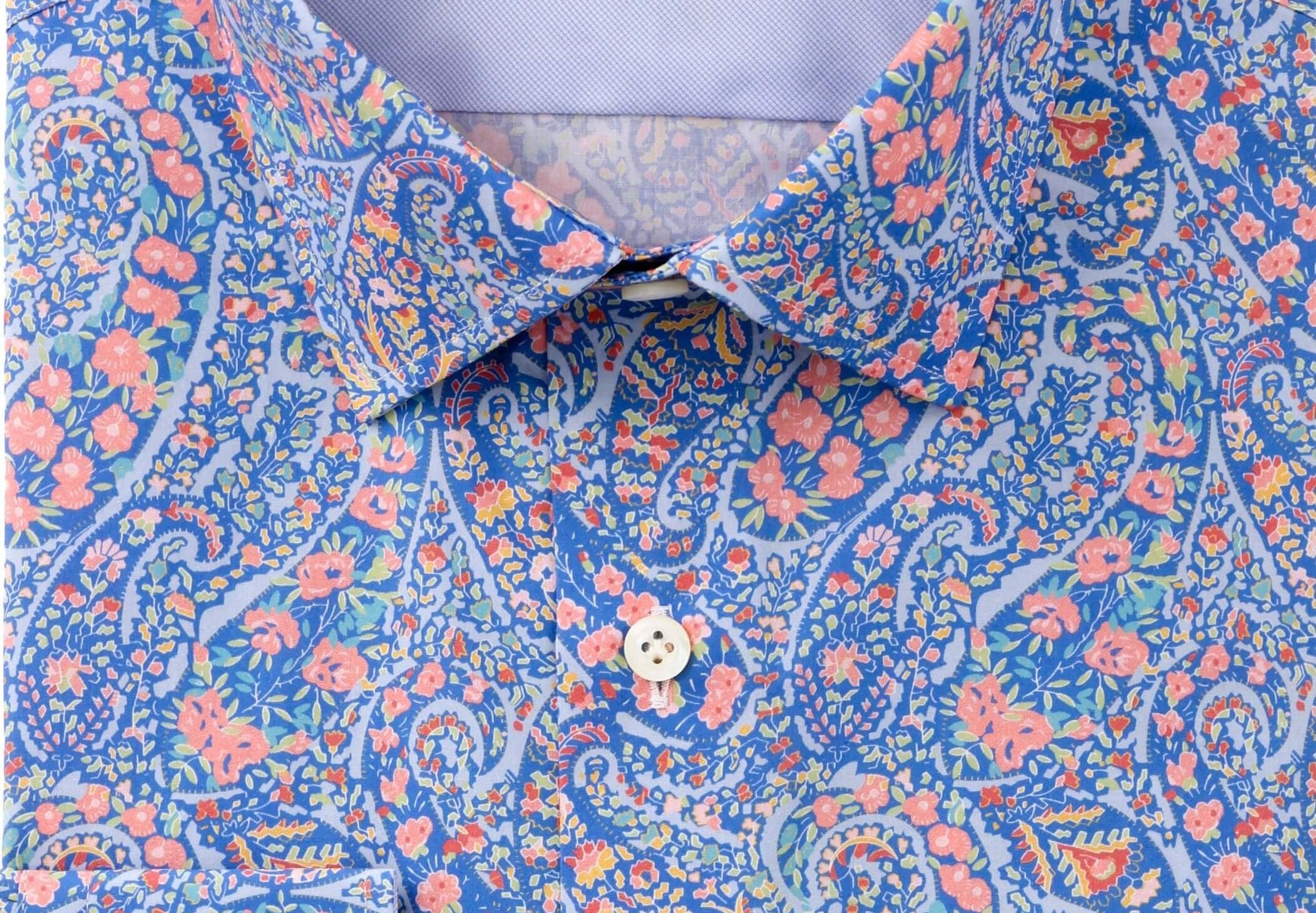 Vestry Luxury Men's Paisley Floral Dress Shirt – Multicolor | Treffort, showcasing rich multicolor print on premium cotton.