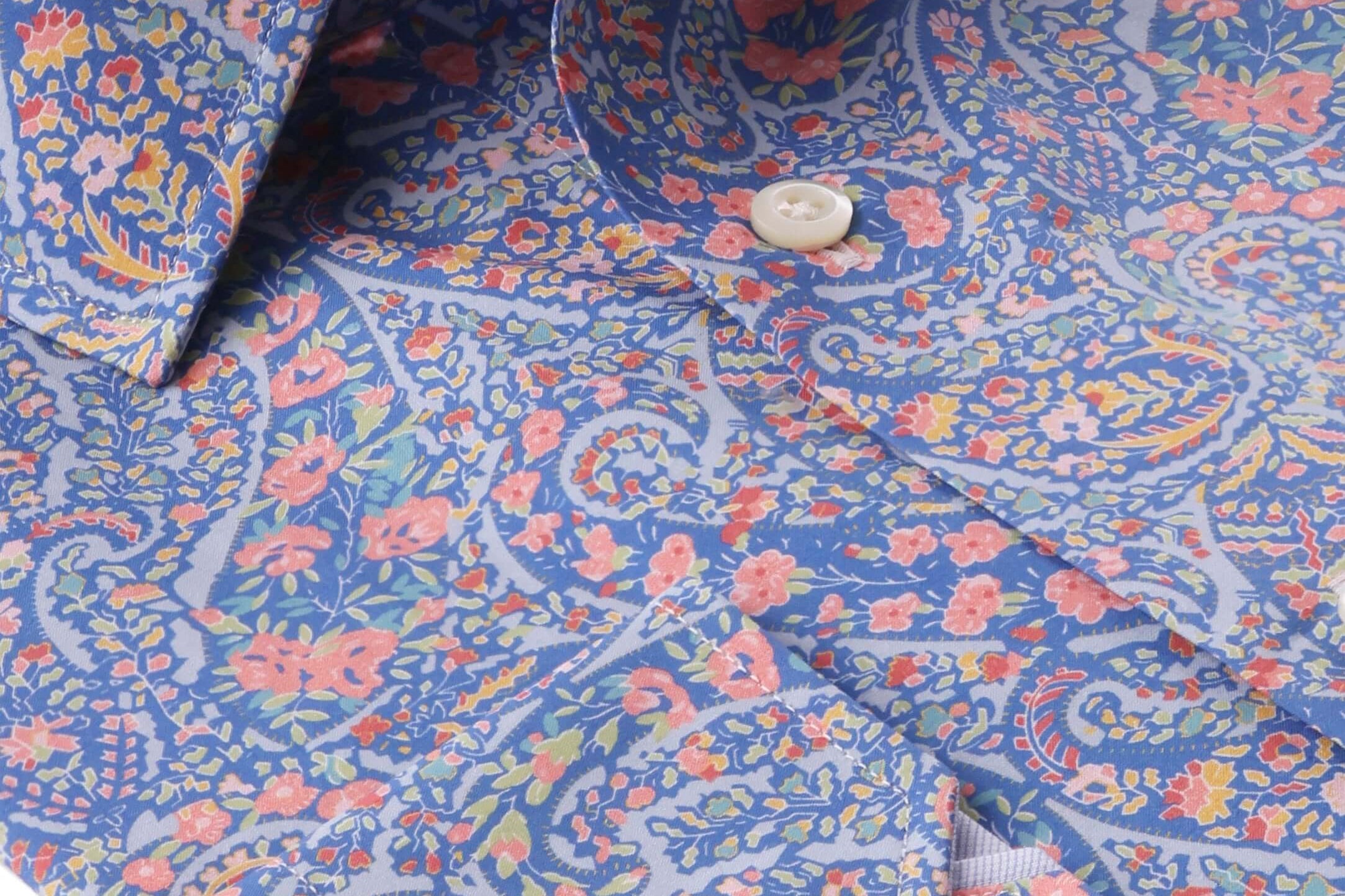 Vestry Luxury Men's Paisley Floral Dress Shirt – Multicolor | Treffort, premium cotton, stylish for weddings and smart casual events.