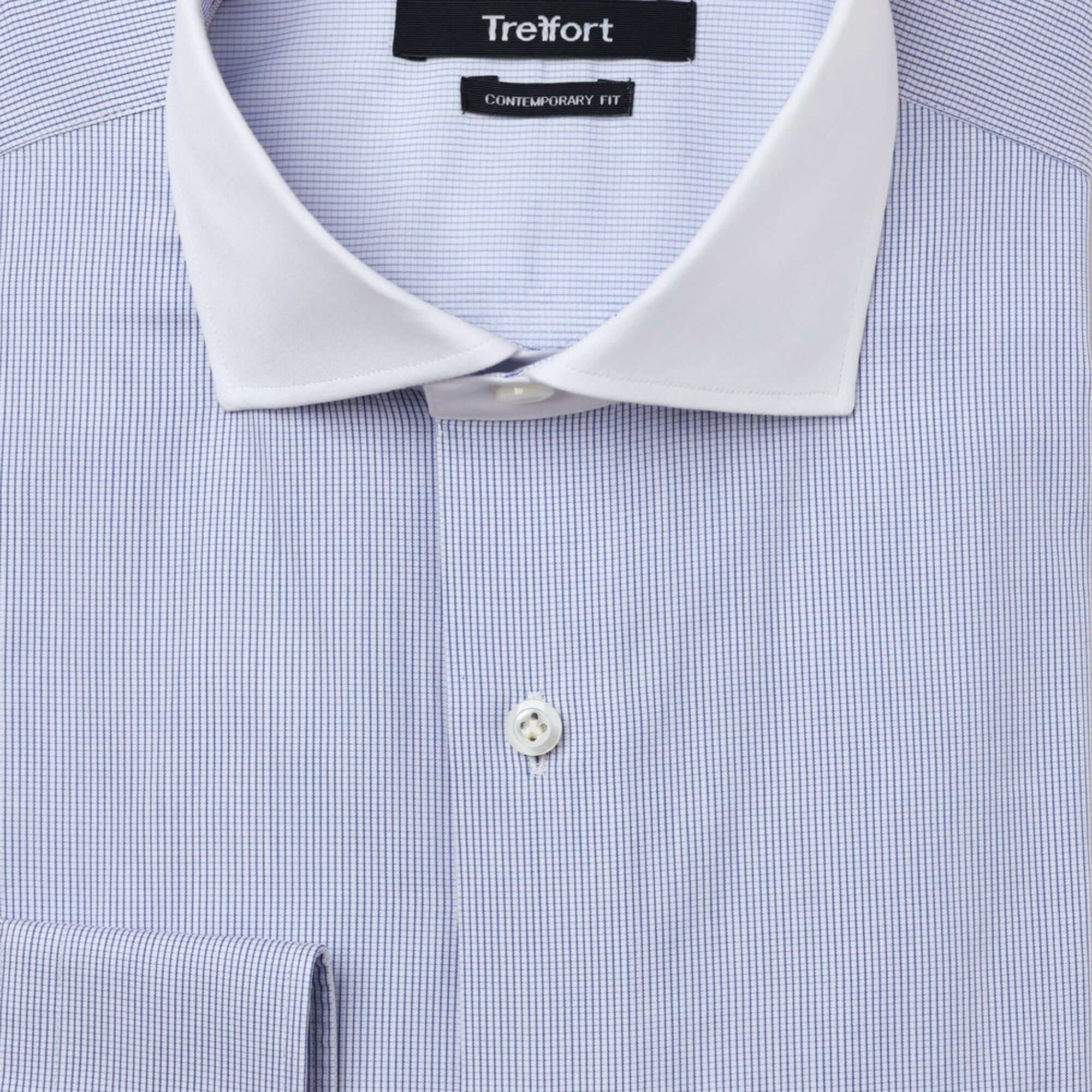 Ailey Light Blue luxury men's dress shirt contrast collar – Treffort