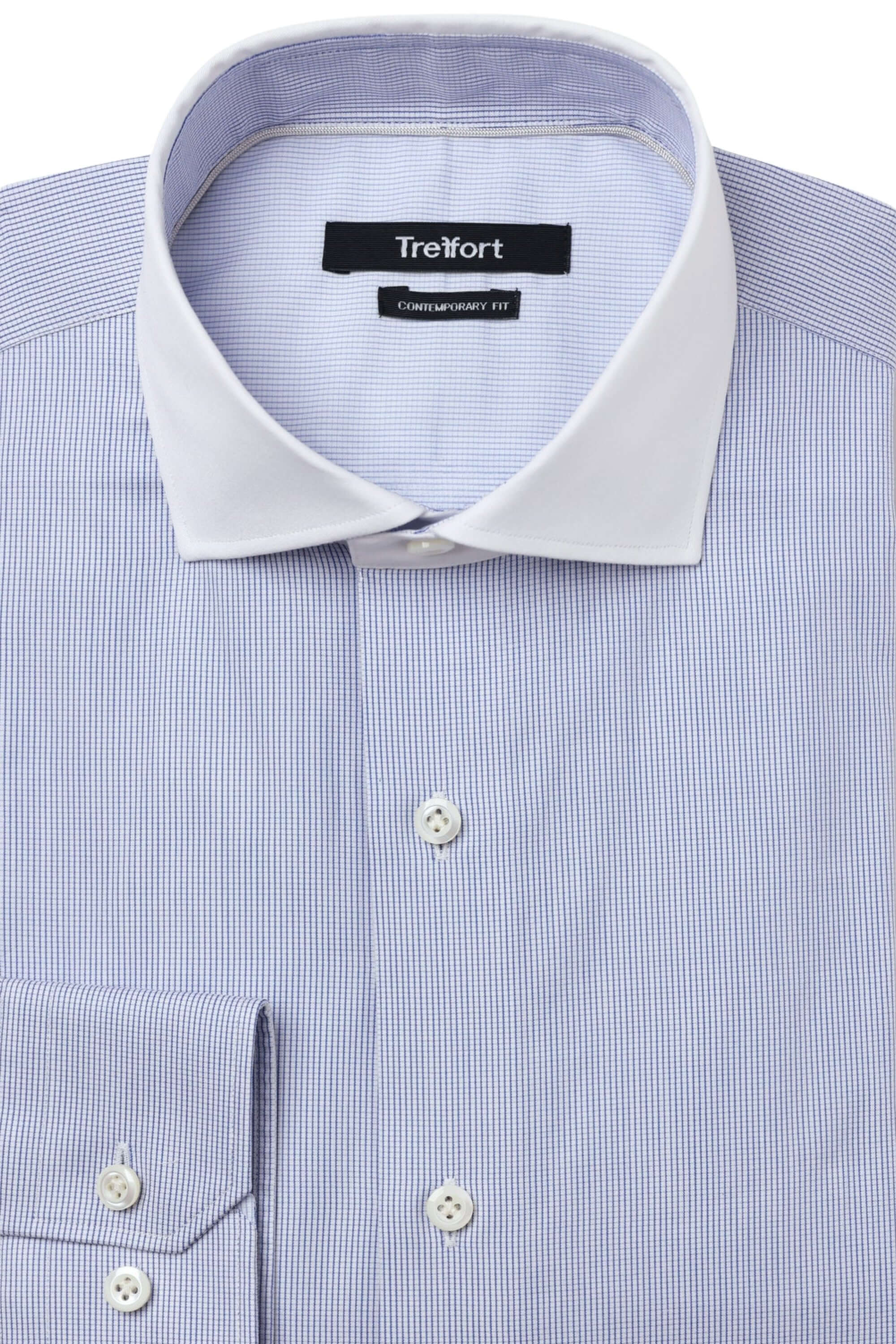 Ailey Light Blue luxury men's dress shirt contrast collar – Treffort