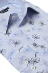 DOWNING LUXURY FLORAL HIGH-END SHIRT(WHITE/BLUE)100%PREMIUM COTTON