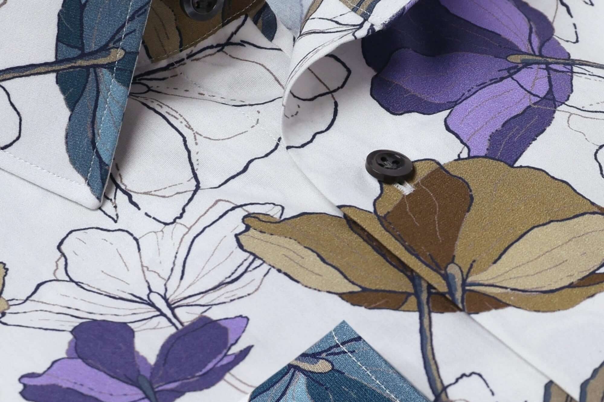 Horatio White Multicolor floral luxury men's dress shirt – Treffort