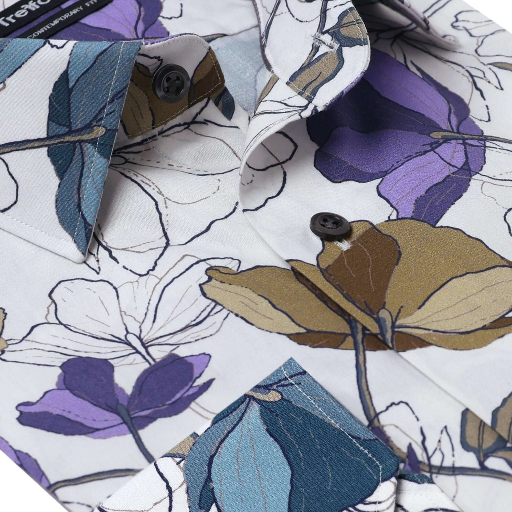 Horatio White Multicolor floral luxury men's dress shirt – Treffort