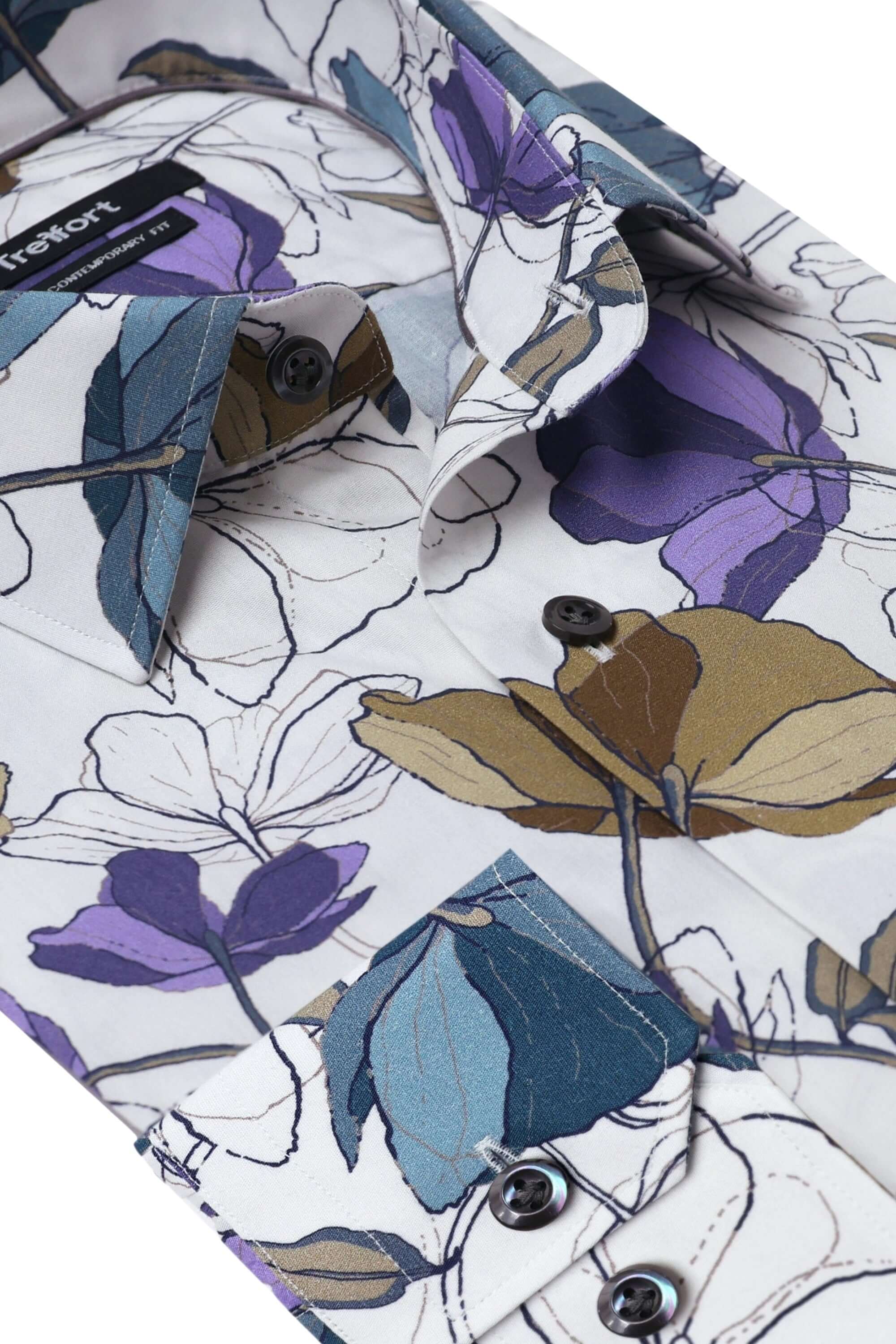 Horatio White Multicolor floral luxury men's dress shirt – Treffort