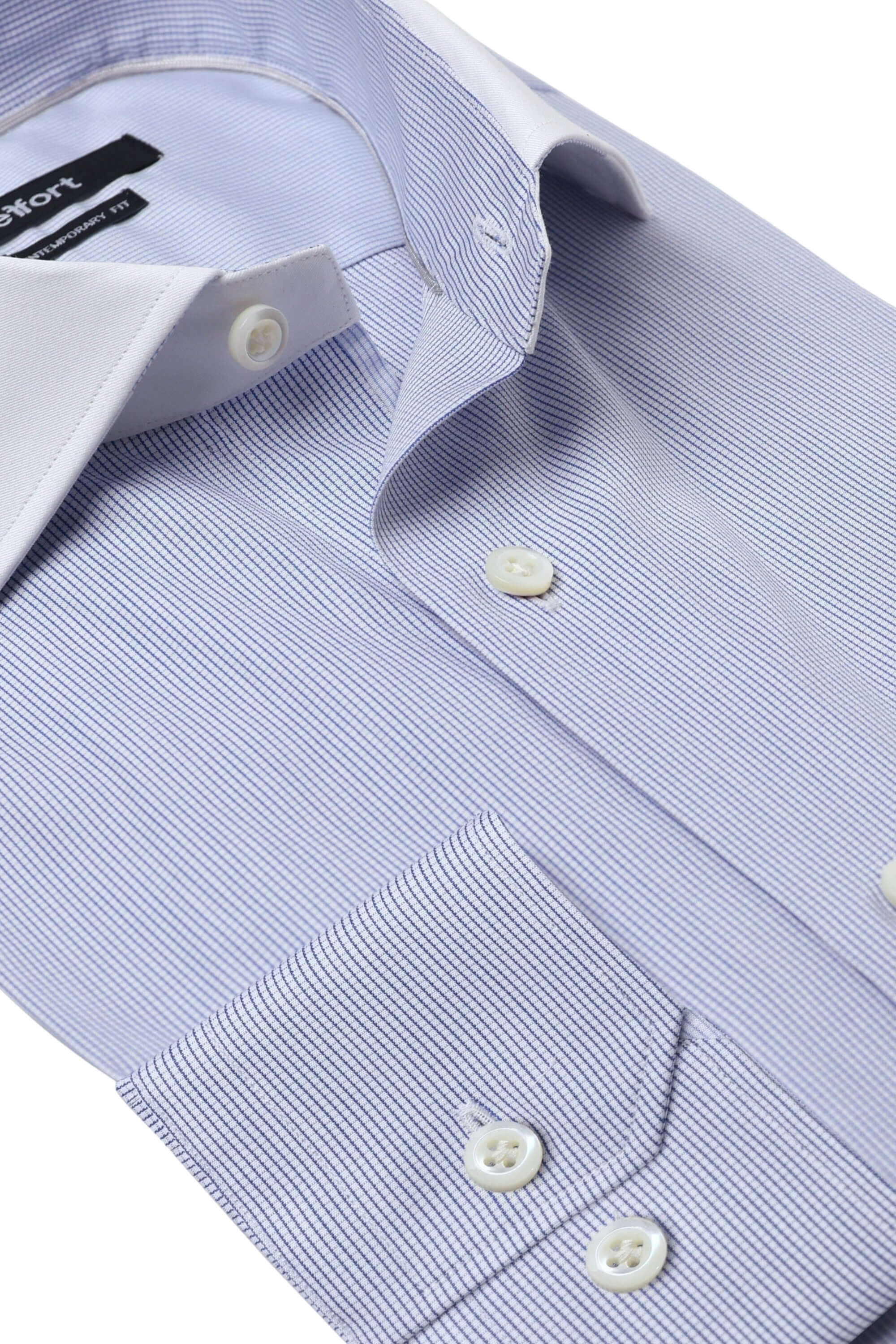 Ailey Light Blue luxury men's dress shirt contrast collar – Treffort