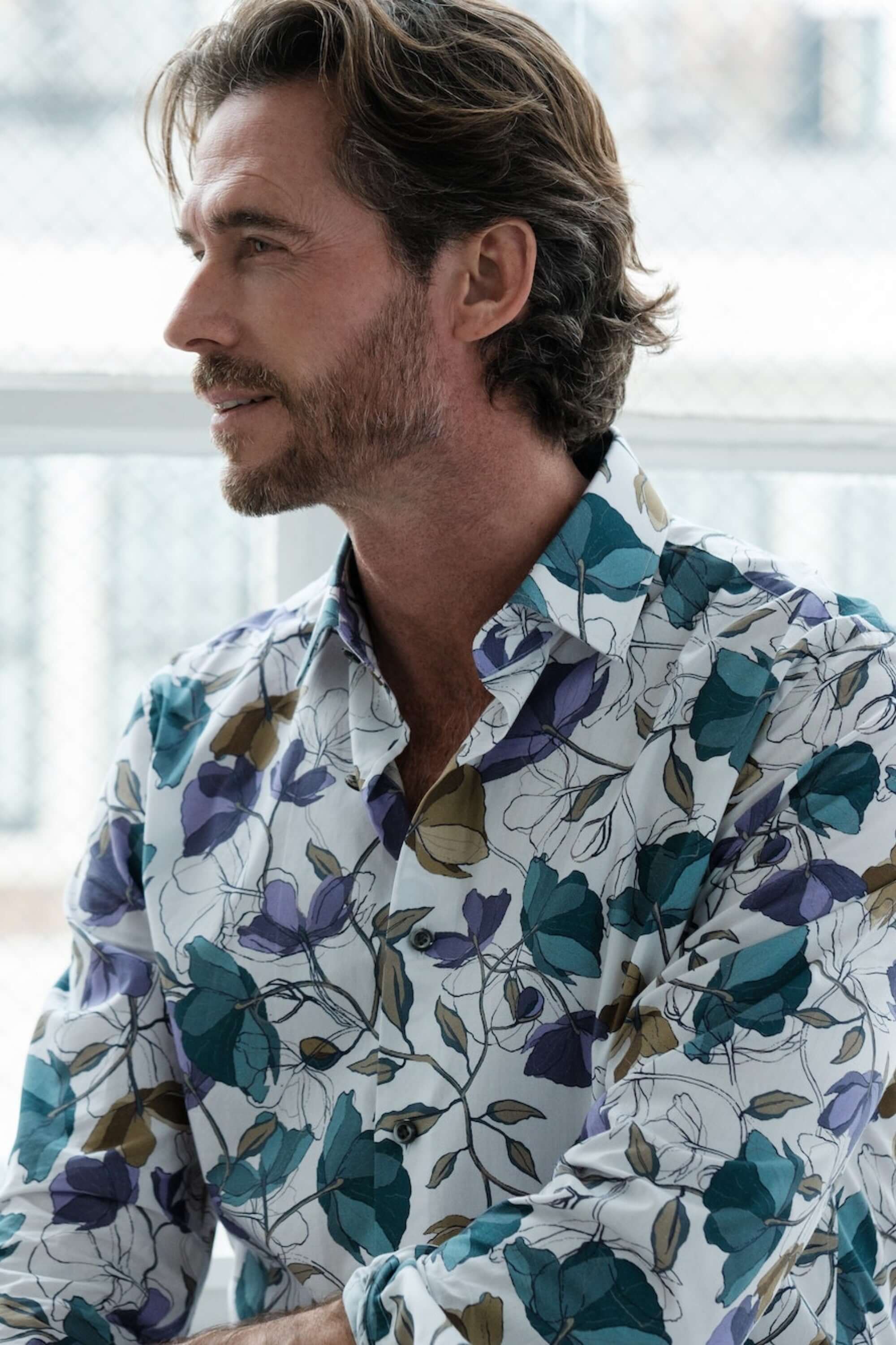Horatio White Multicolor floral luxury men's dress shirt – Treffort