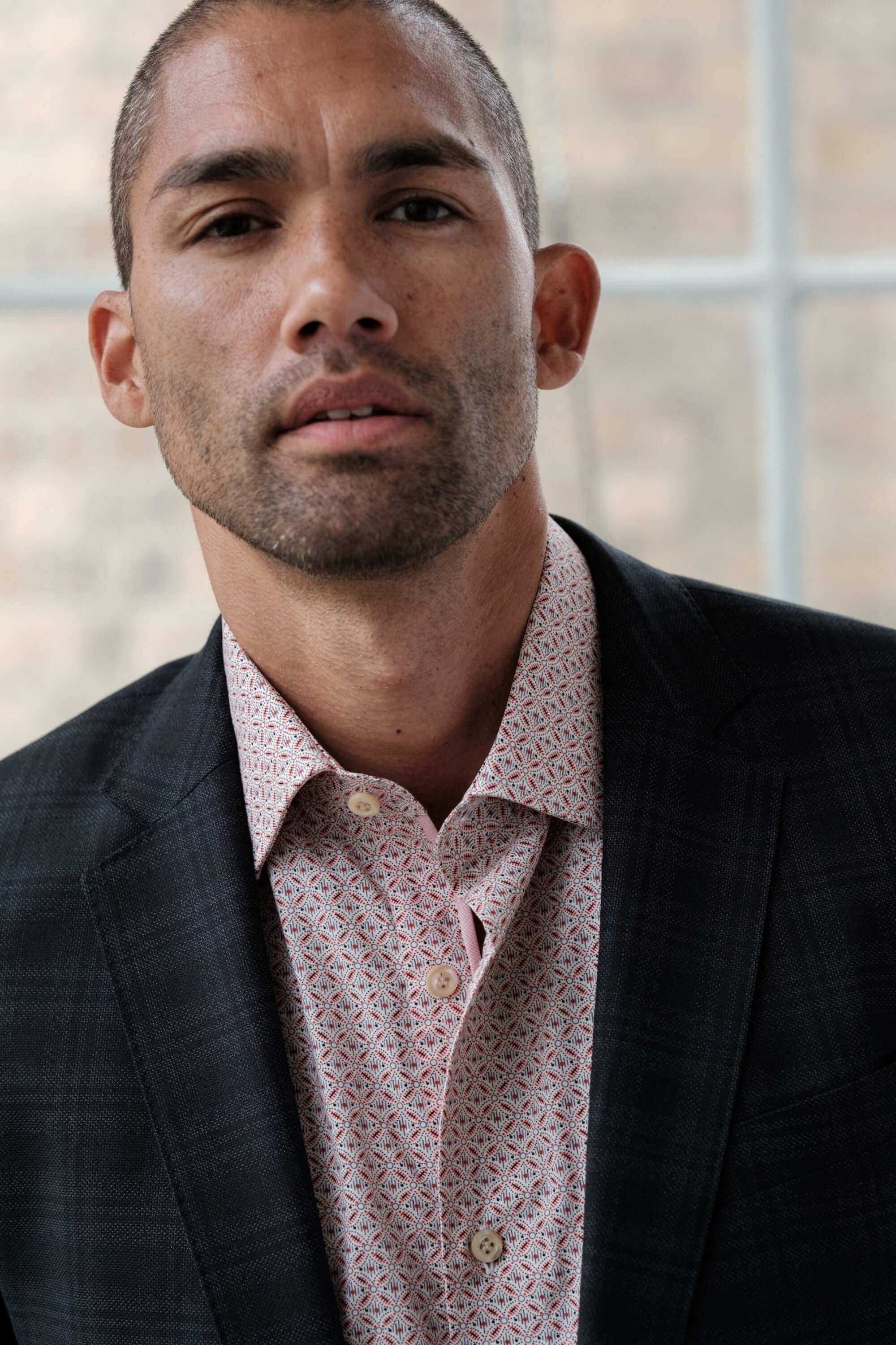 Astor Red deco print luxury men's dress shirt – Treffort