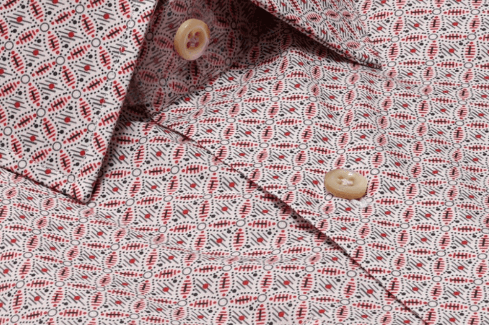 Astor Red deco print luxury men's dress shirt – Treffort