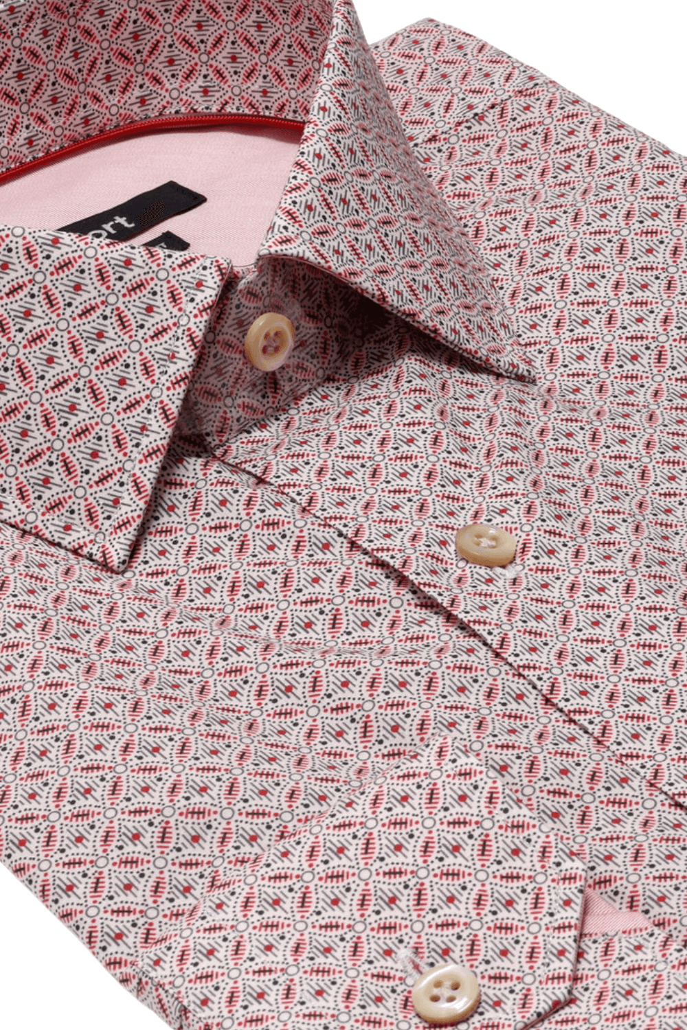 Astor Red deco print luxury men's dress shirt – Treffort