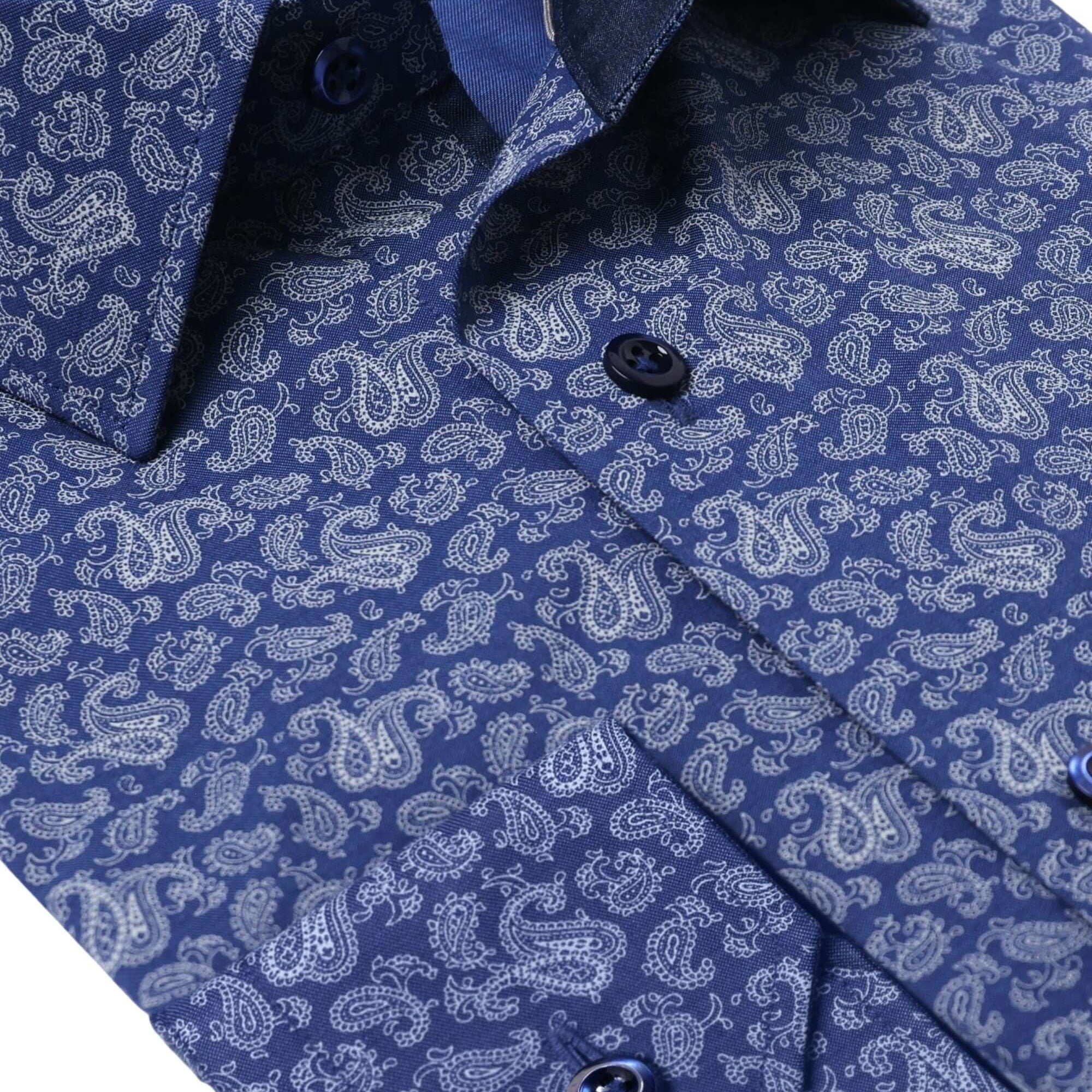 Barrow Blue Tan paisley luxury men's dress shirt – Treffort