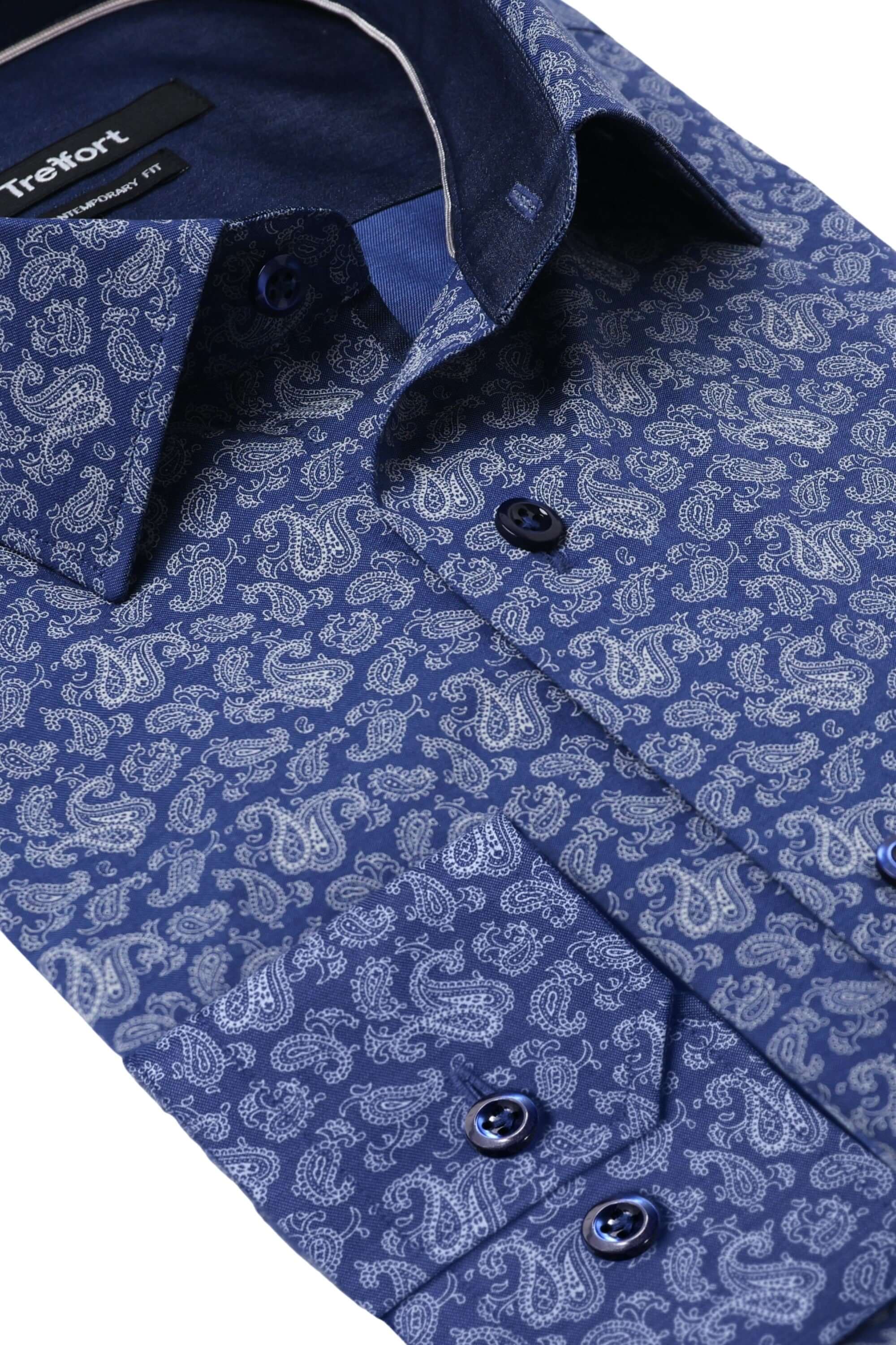 Barrow Blue Tan paisley luxury men's dress shirt – Treffort