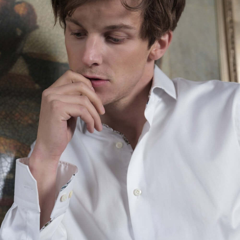 Bennett White multicolor luxury men's dress shirt – Treffort