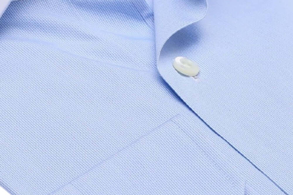 Cooper Light Blue luxury men's dress shirt white collar – Treffort