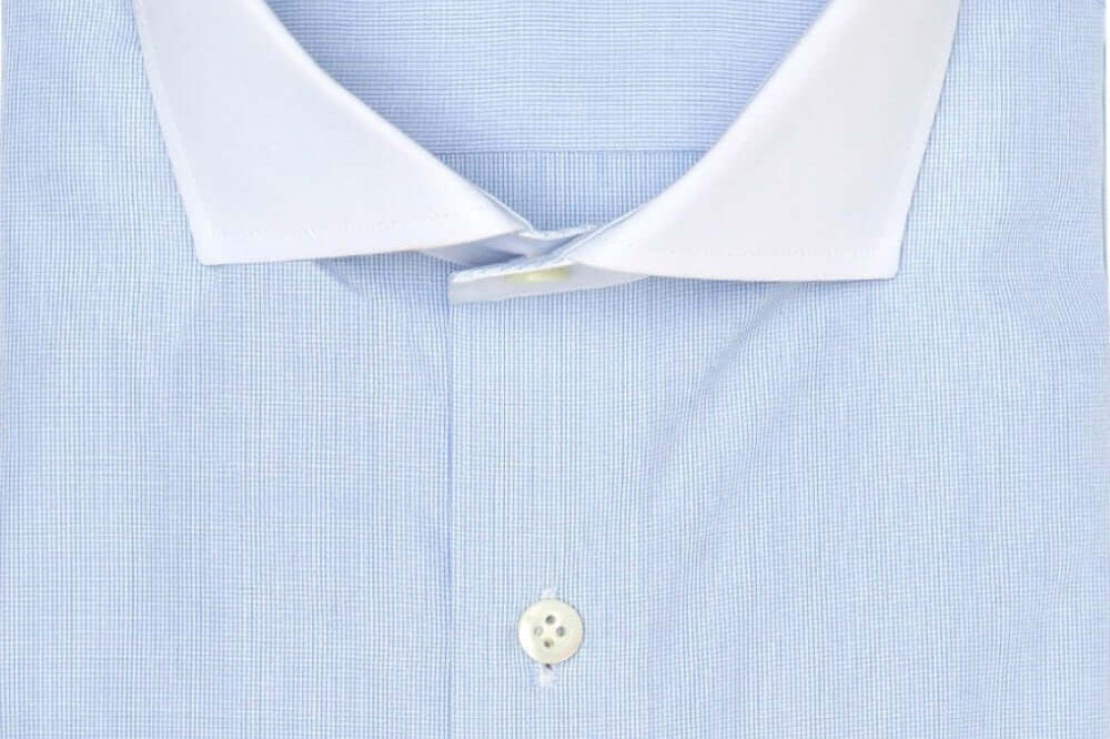 Cooper Light Blue luxury men's dress shirt white collar – Treffort