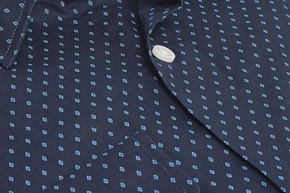 Daniels Navy diamond print luxury men's dress shirt – Treffort