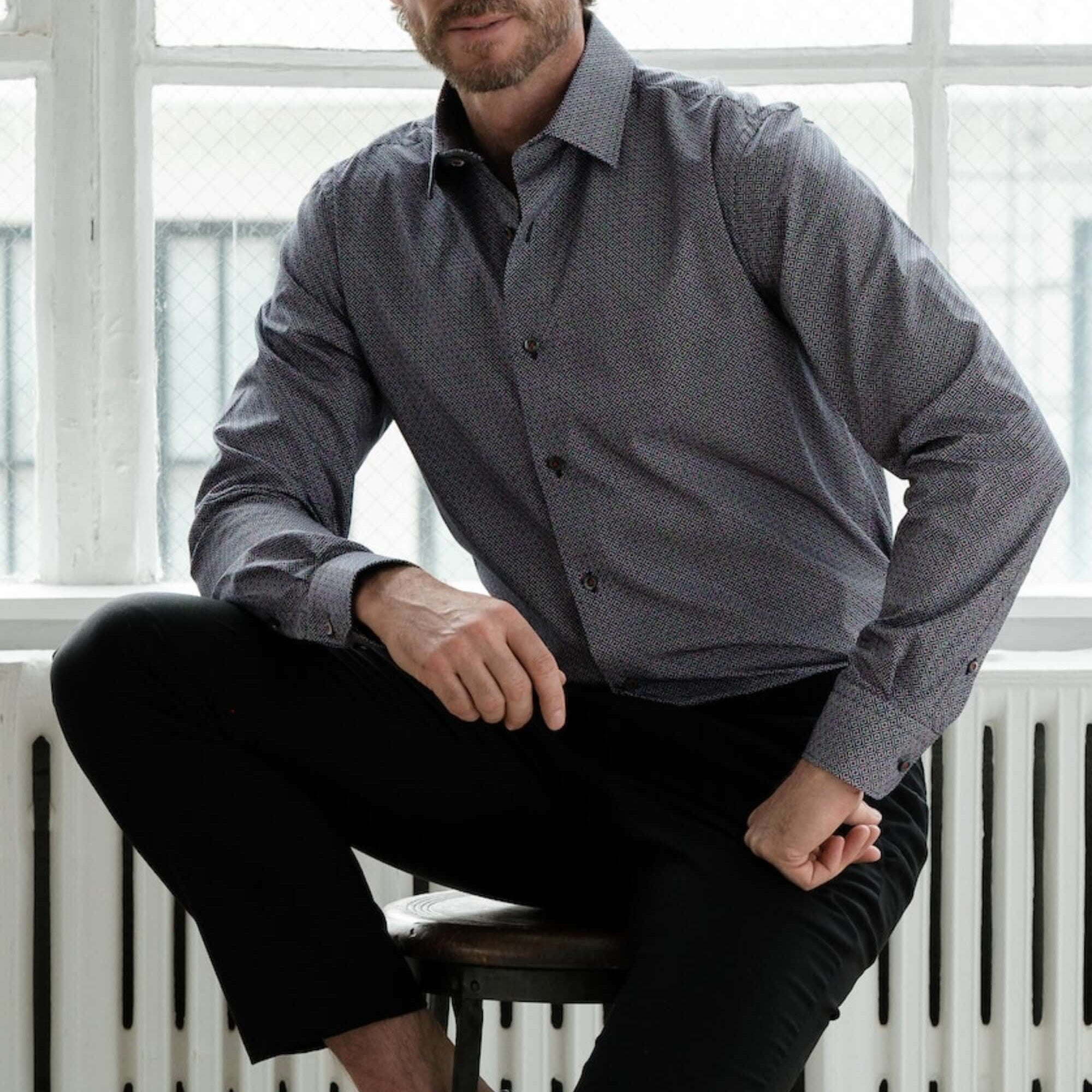 Exchange Red Black  luxury men's dress shirt – Treffort