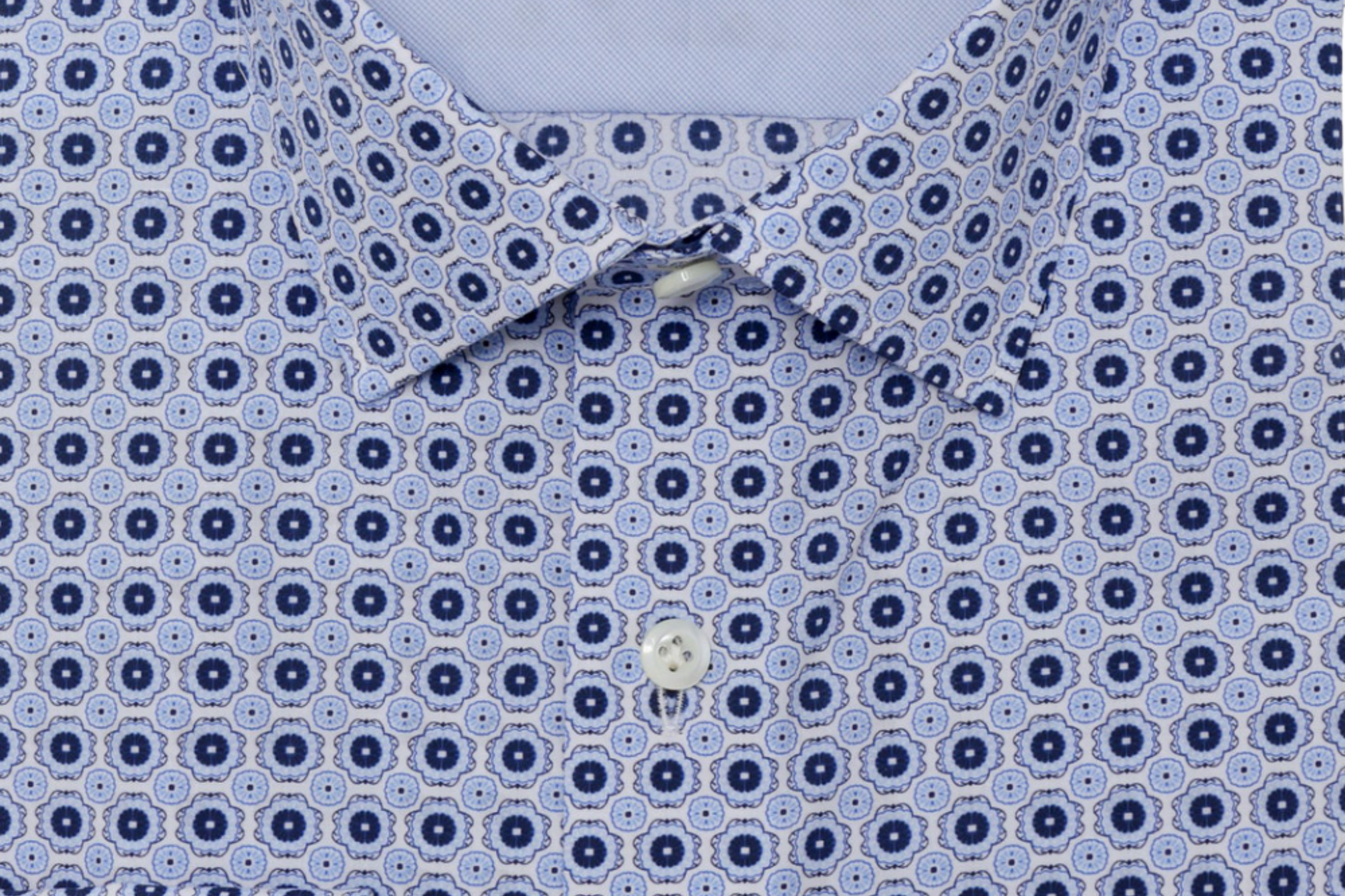 Empire Tile Print Blue White paisley luxury men's dress shirt – Treffort