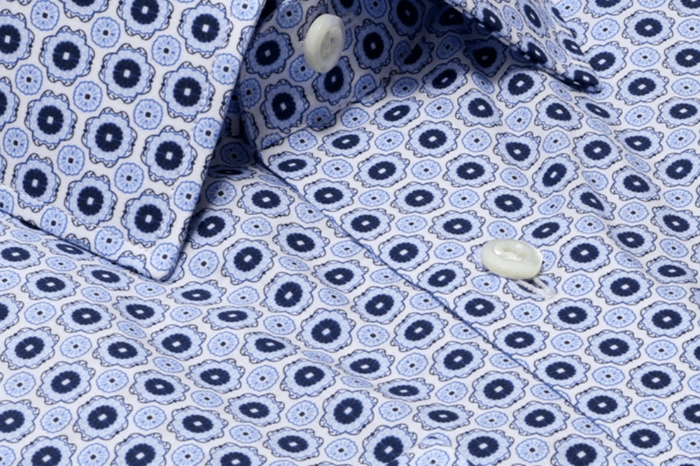 Empire Tile Print Blue White paisley luxury men's dress shirt – Treffort