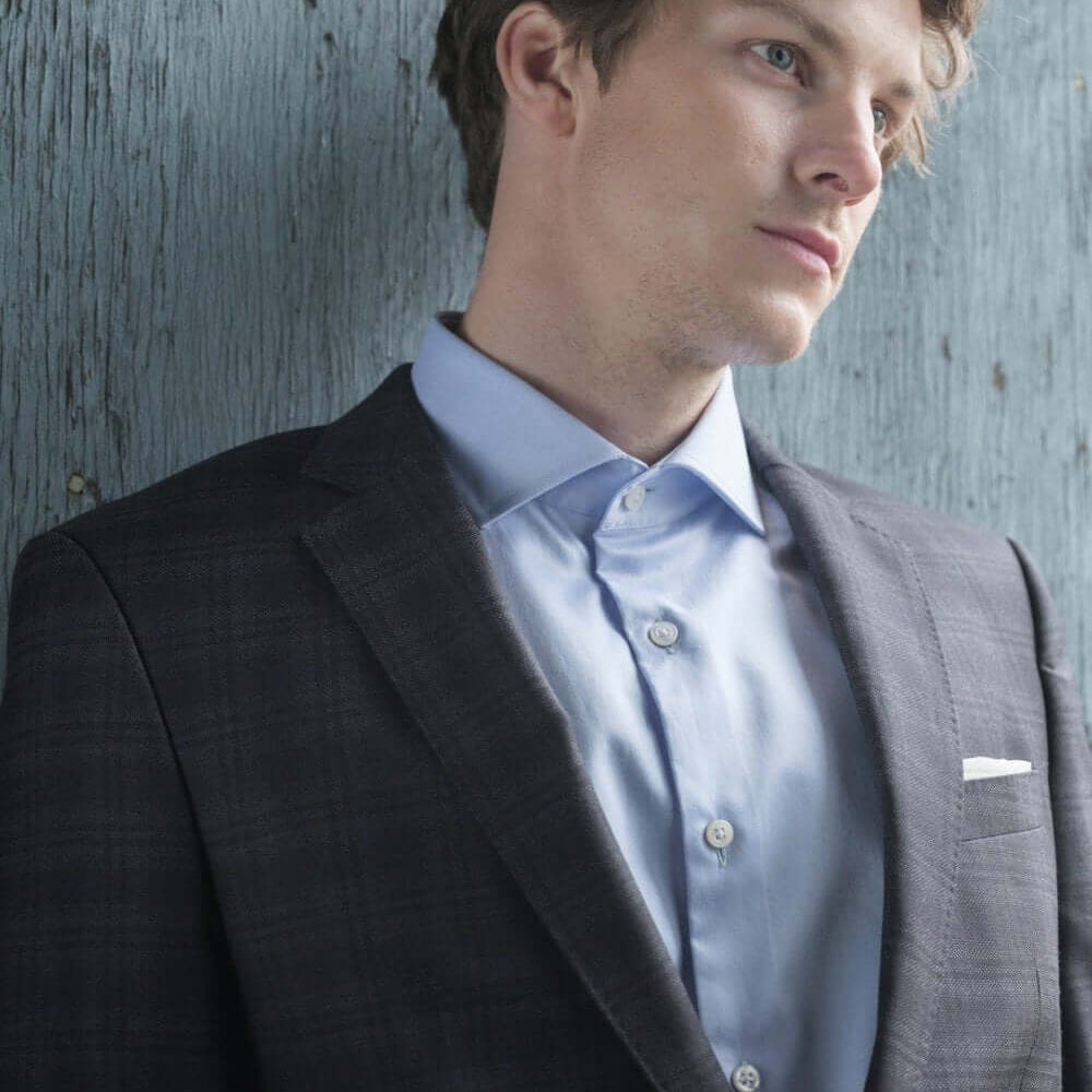Evans Blue luxury men's dress shirt – Treffort