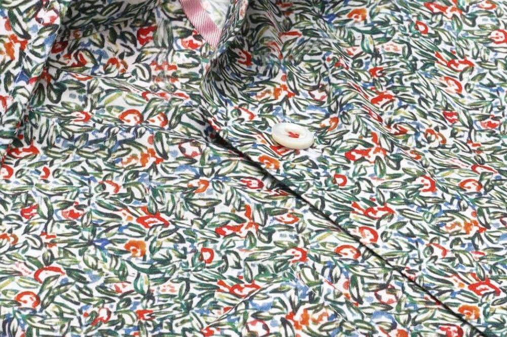  Floral Pink Multicolor luxury men's dress shirt – Treffort