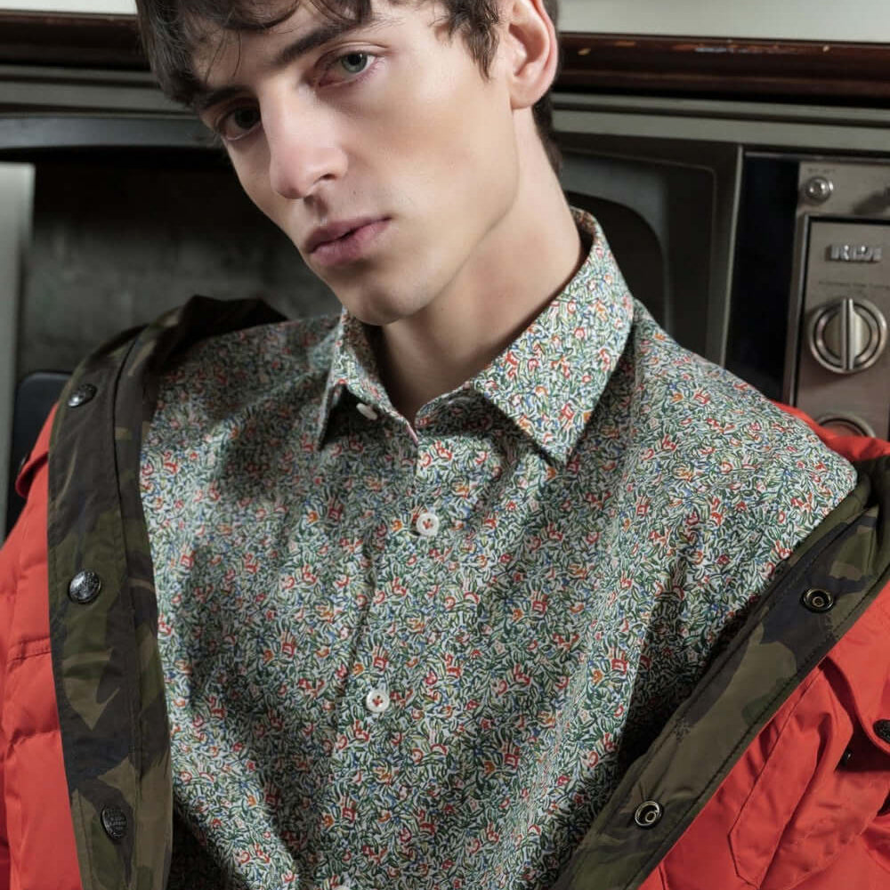  Floral Pink Multicolor luxury men's dress shirt – Treffort
